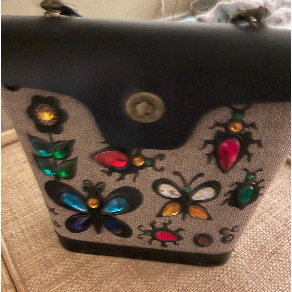 Embellished Black and Gray Women's Bag